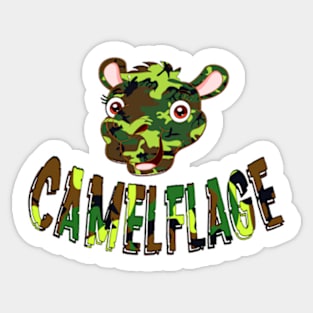 Camelflage funny merch for camels lovers, army lovers, camouflage lovers Sticker